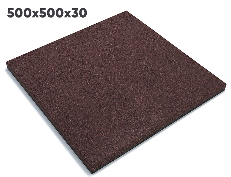 Резиновая плитка 500х500х30 мм коричневая