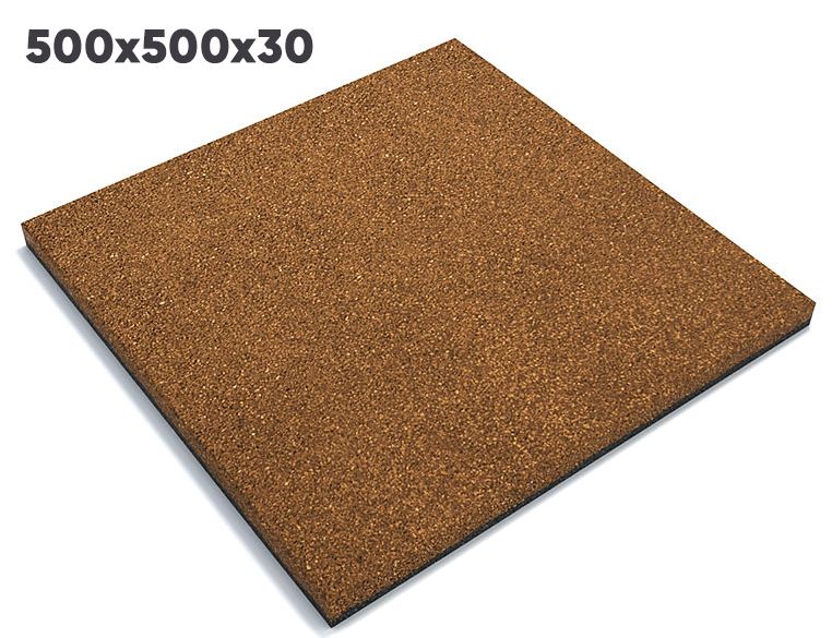 Резиновая плитка 500х500х30 мм оранжевый
